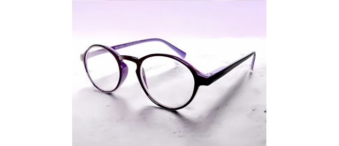 Lunettes loupe de lecture - noir brillant intérieur violet