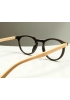 Lunettes loupe et lunettes de lecture noires brillantes et branches "bois clair"