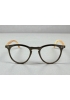 Lunettes loupe et lunettes de lecture noires brillantes et branches "bois clair"
