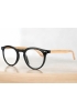 Lunettes loupe et lunettes de lecture noires brillantes et branches "bois clair"