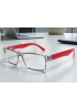 Lunettes de lecture - grises translucide branches rouges brillantes
