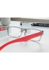 Lunettes de lecture - grises translucide branches rouges brillantes