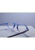 Lunettes loupe de lecture rondes - noir brillant intérieur bleu