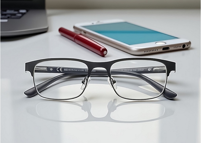 Lunettes loupe de lecture noires branches bleues