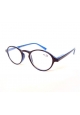 Lunettes loupe de lecture rondes - noir brillant intérieur bleu