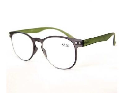 Lunettes loupe et lunettes de lecture grise branches vertes