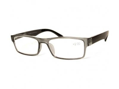 Lunettes loupe de lecture - grises translucides branches noires brillantes