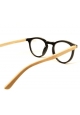 Lunettes loupe et lunettes de lecture noires brillantes et branches "bois clair"